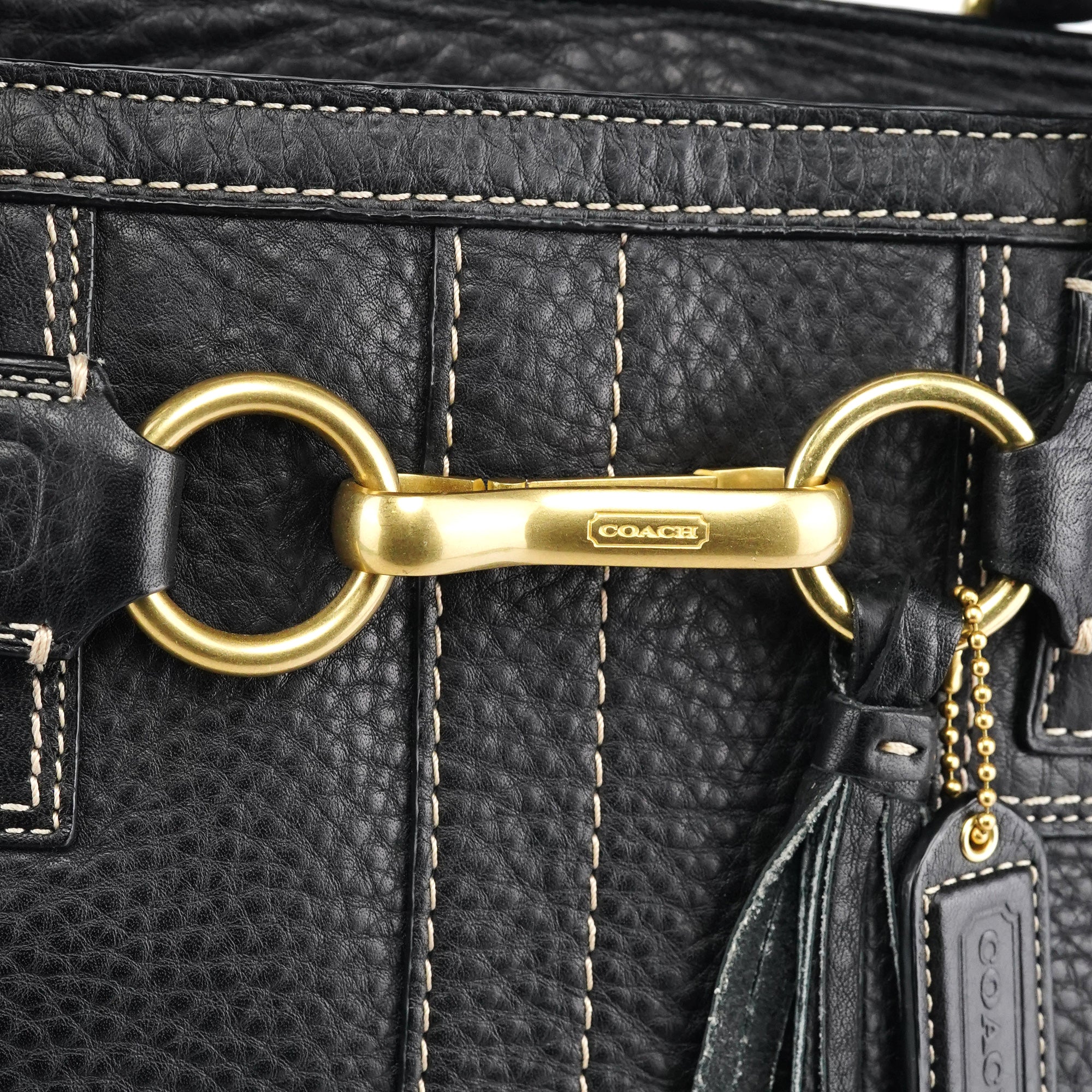 Coach 10213 Sac cabas Hampton en cuir grainé noir