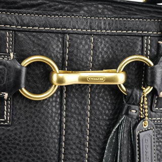 Coach 10213 Black Pebbled Leather Hampton Tote Bag