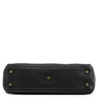 Coach 10213 Black Pebbled Leather Hampton Tote Bag