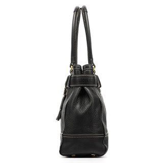 Coach 10213 Black Pebbled Leather Hampton Tote Bag