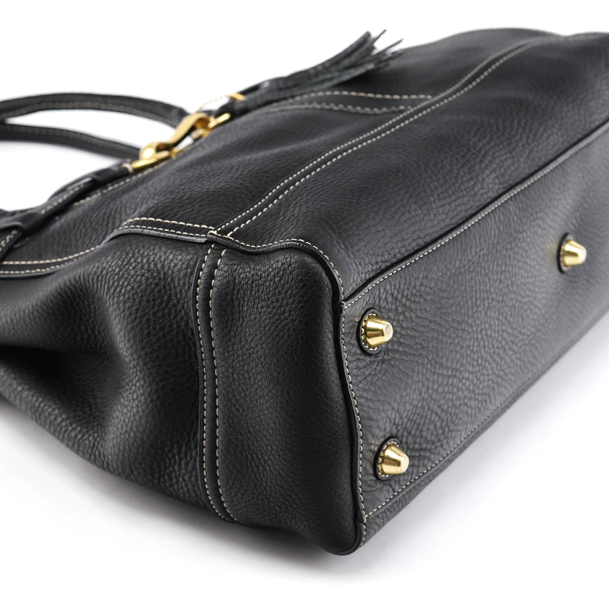 Coach 10213 Black Pebbled Leather Hamptons Tote Bag
