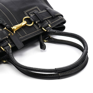Coach 10213 Black Pebbled Leather Hamptons Tote Bag