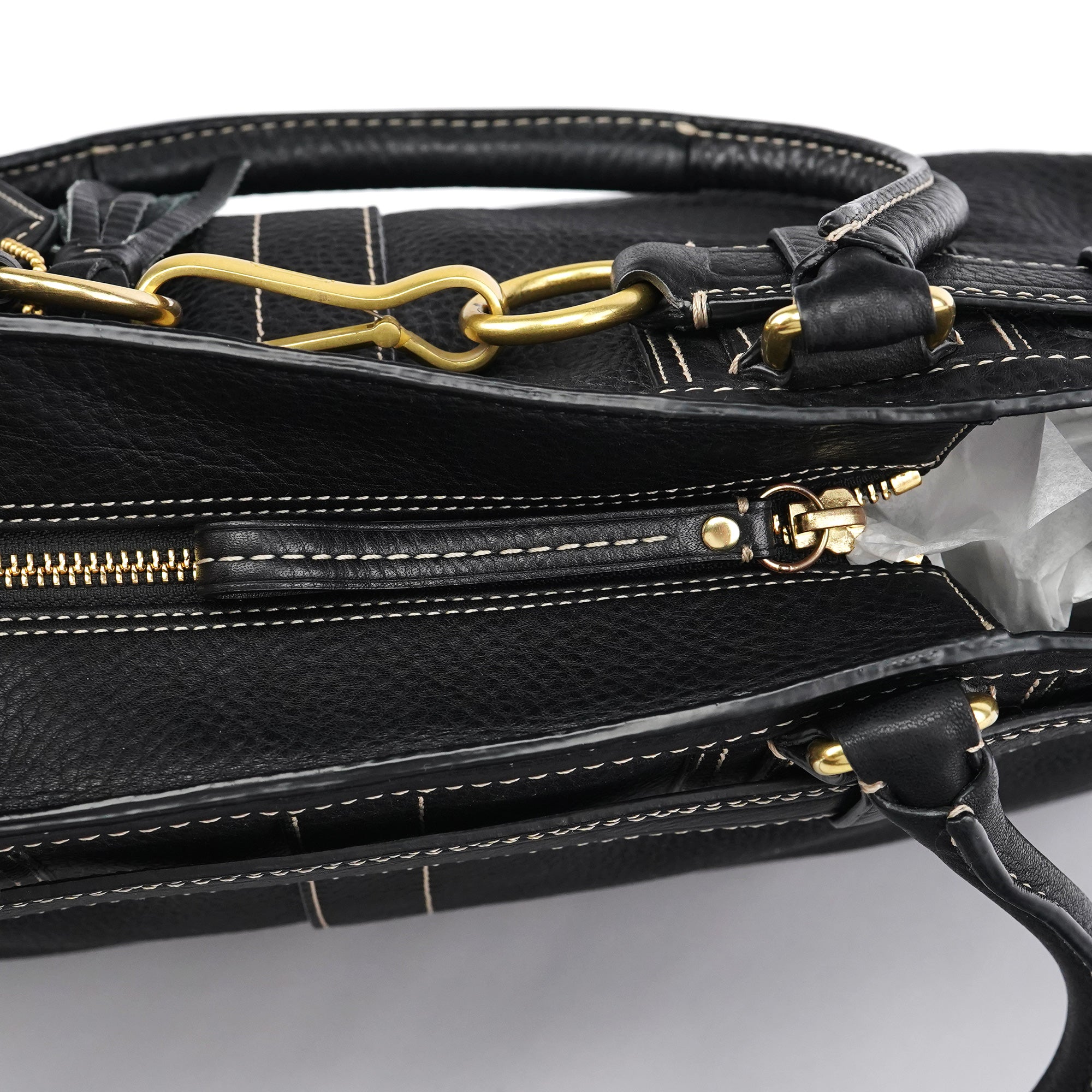 Coach 10213 Black Pebbled Leather Hamptons Tote Bag