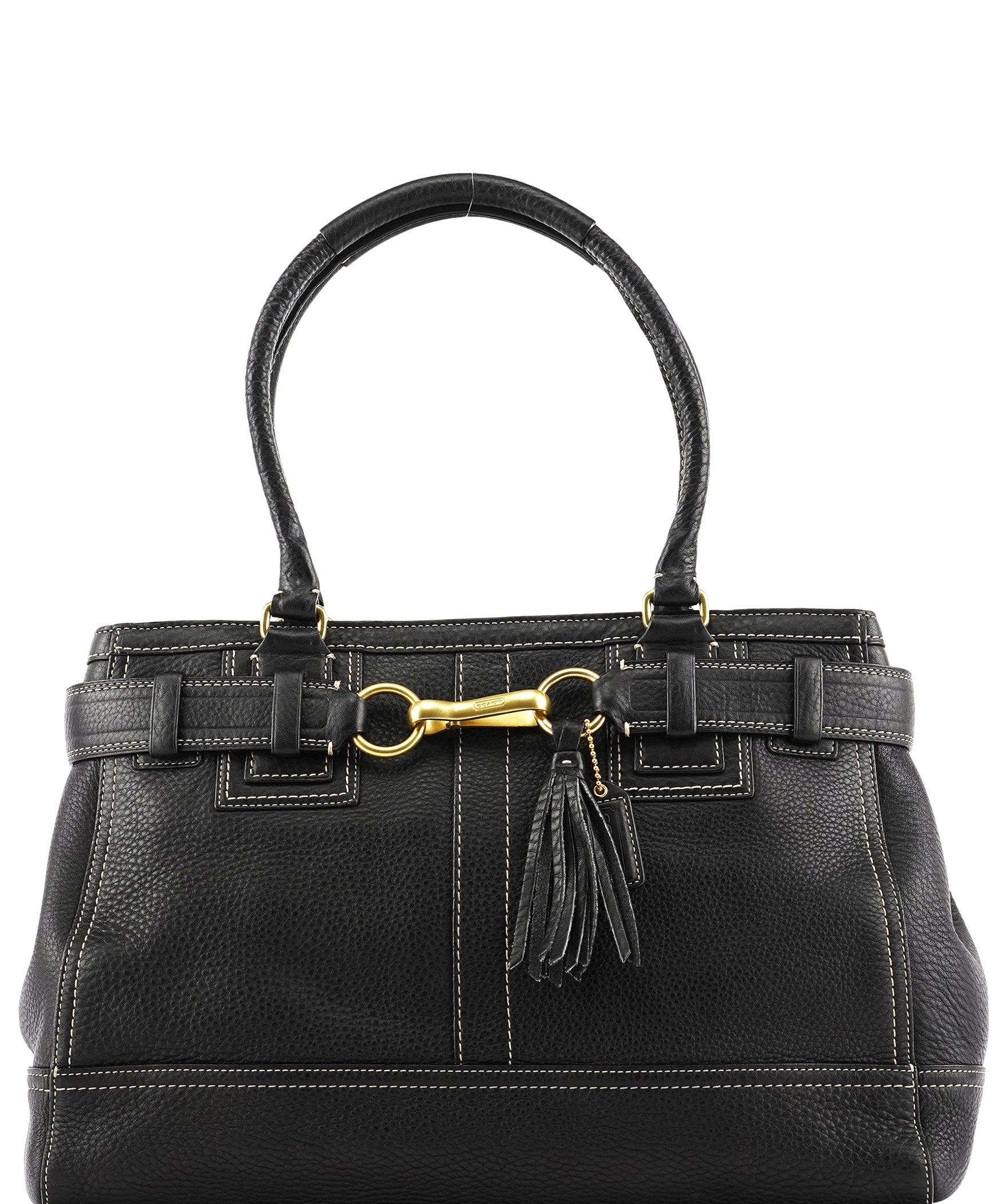 Coach 10213 Black Pebbled Leather Hamptons Tote Bag