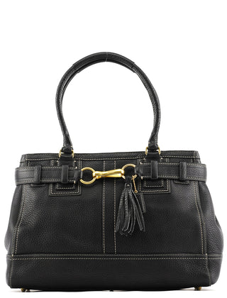 Coach 10213 Black Pebbled Leather Hamptons Tote Bag