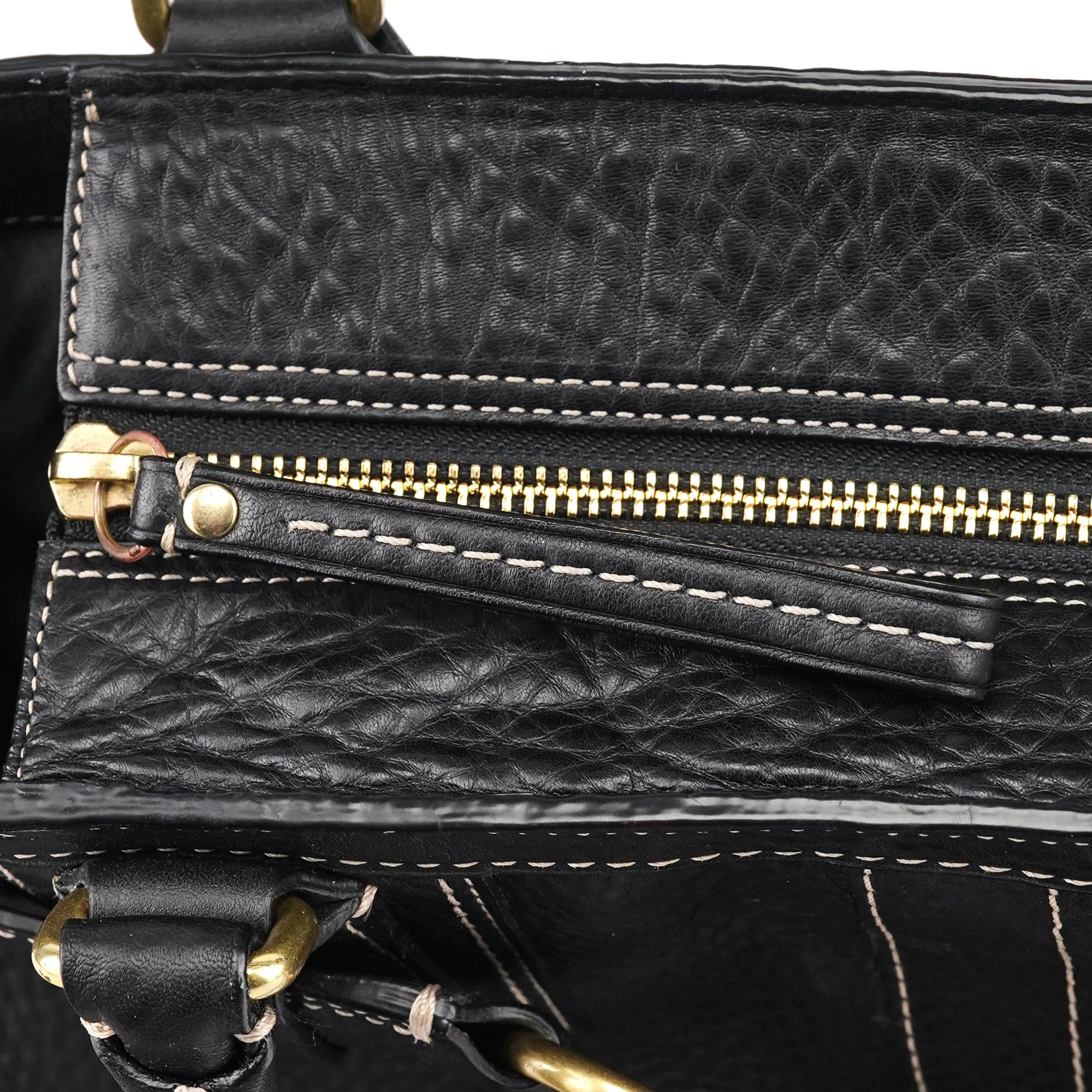 Coach 10213 Black Pebbled Leather Hamptons Tote Bag