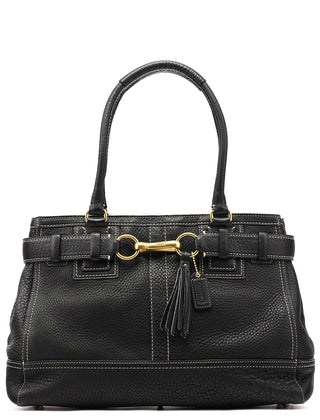 Coach 10213 Black Pebbled Leather Hamptons Tote Bag