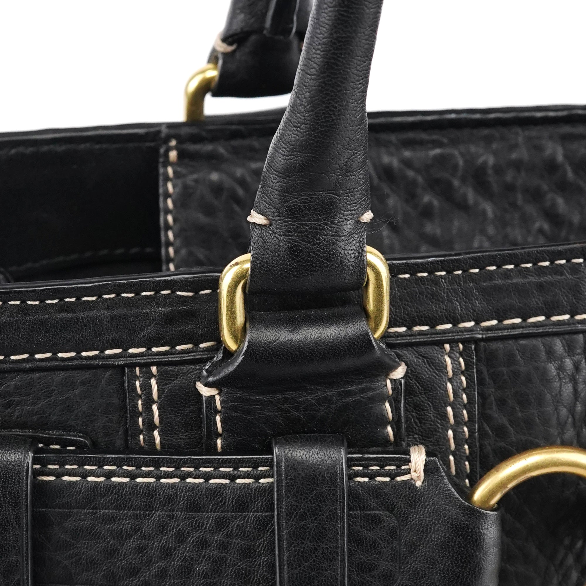 Coach 10213 Black Pebbled Leather Hamptons Tote Bag