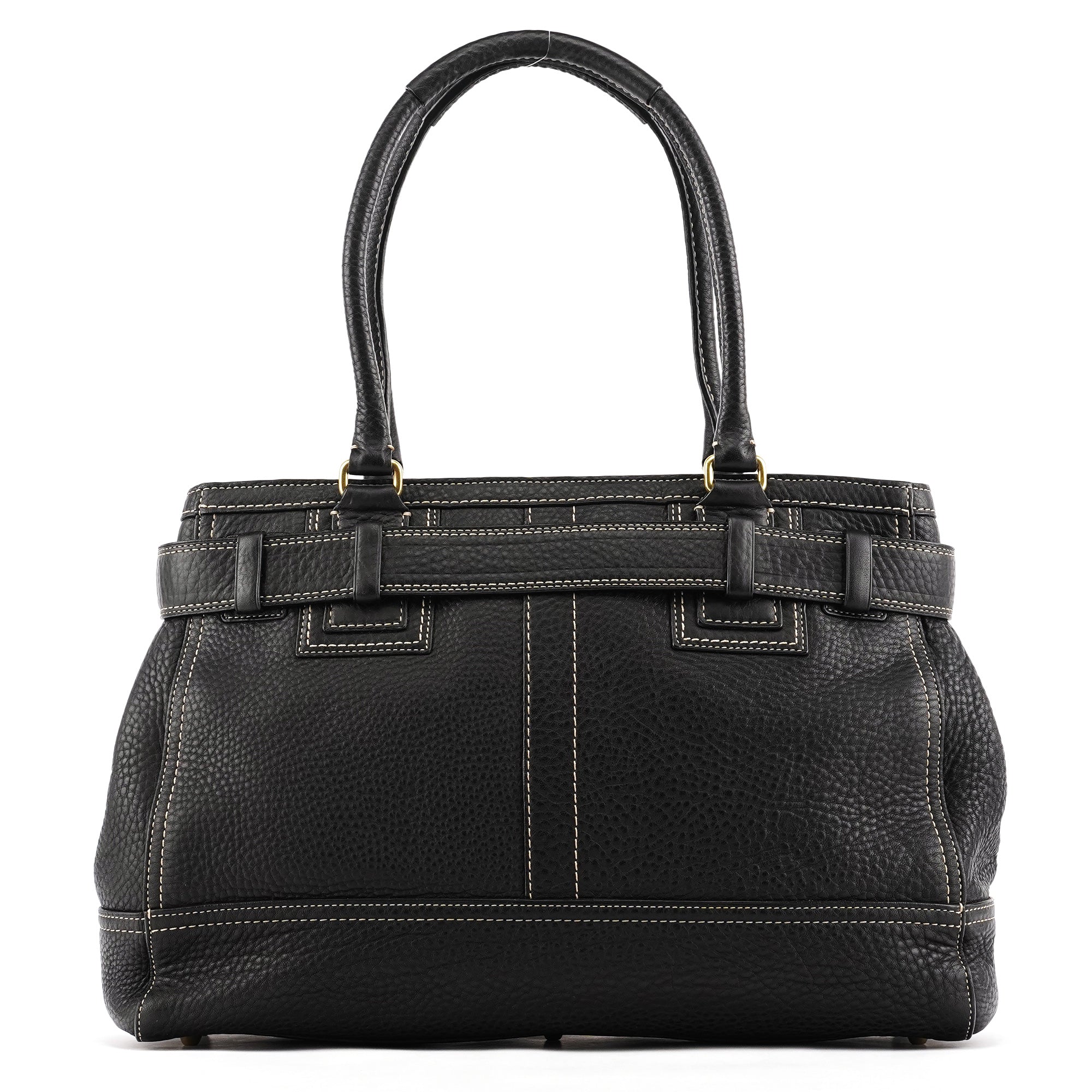 Coach 10213 Black Pebbled Leather Hamptons Tote Bag