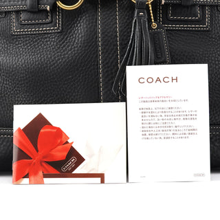Coach 10213 Black Pebbled Leather Hamptons Tote Bag
