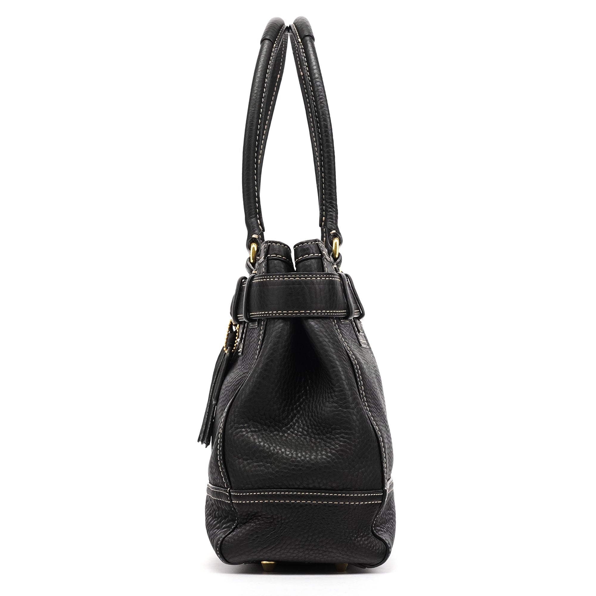 Coach 10213 Black Pebbled Leather Hamptons Tote Bag