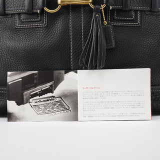 Coach 10213 Black Pebbled Leather Hamptons Tote Bag