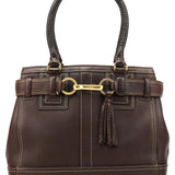 Coach 10214 Brown Pebbled Leather Hamptons Tote Bag