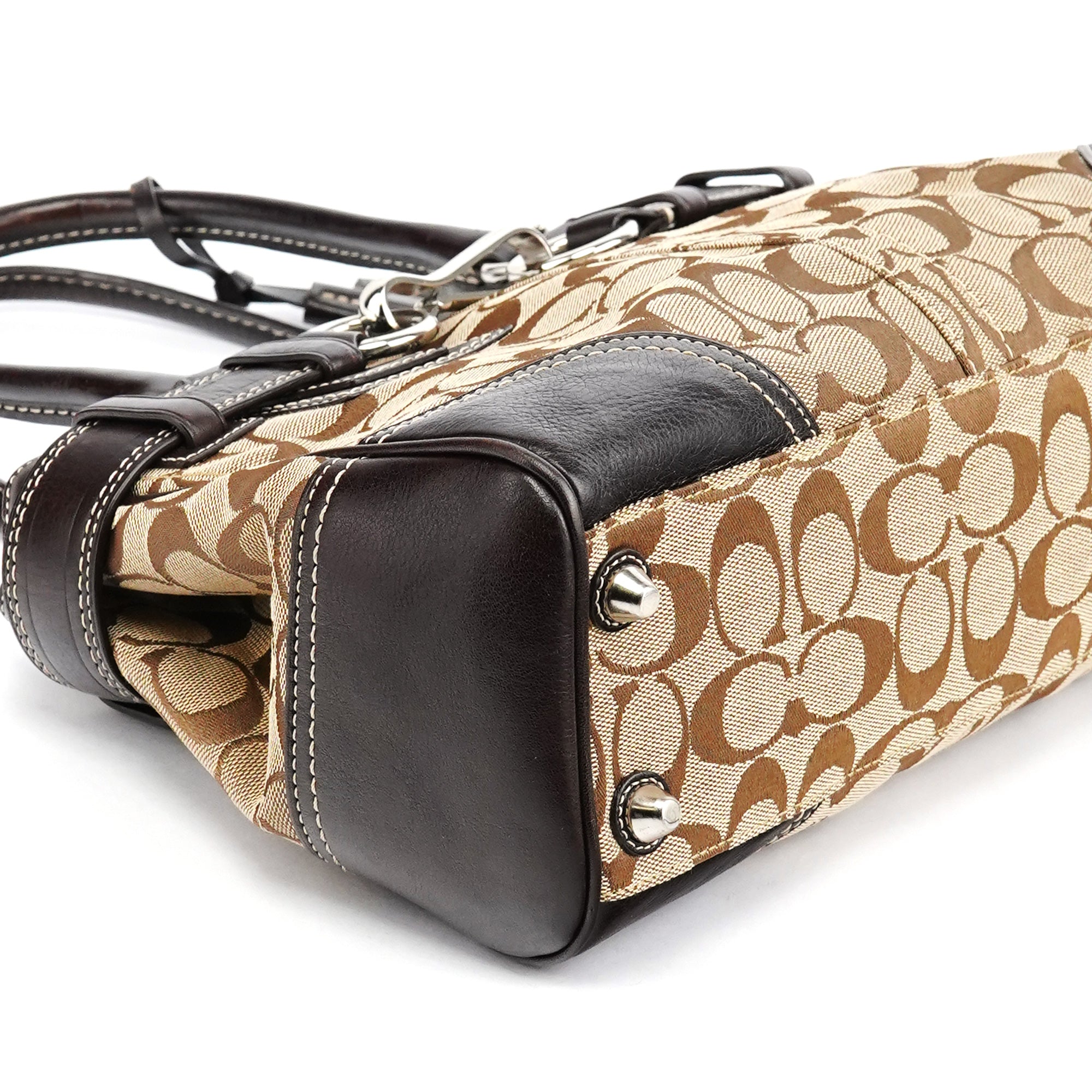 Coach 10245 Hampton Tote Bag aus Signature Canvas in Beige und Braun