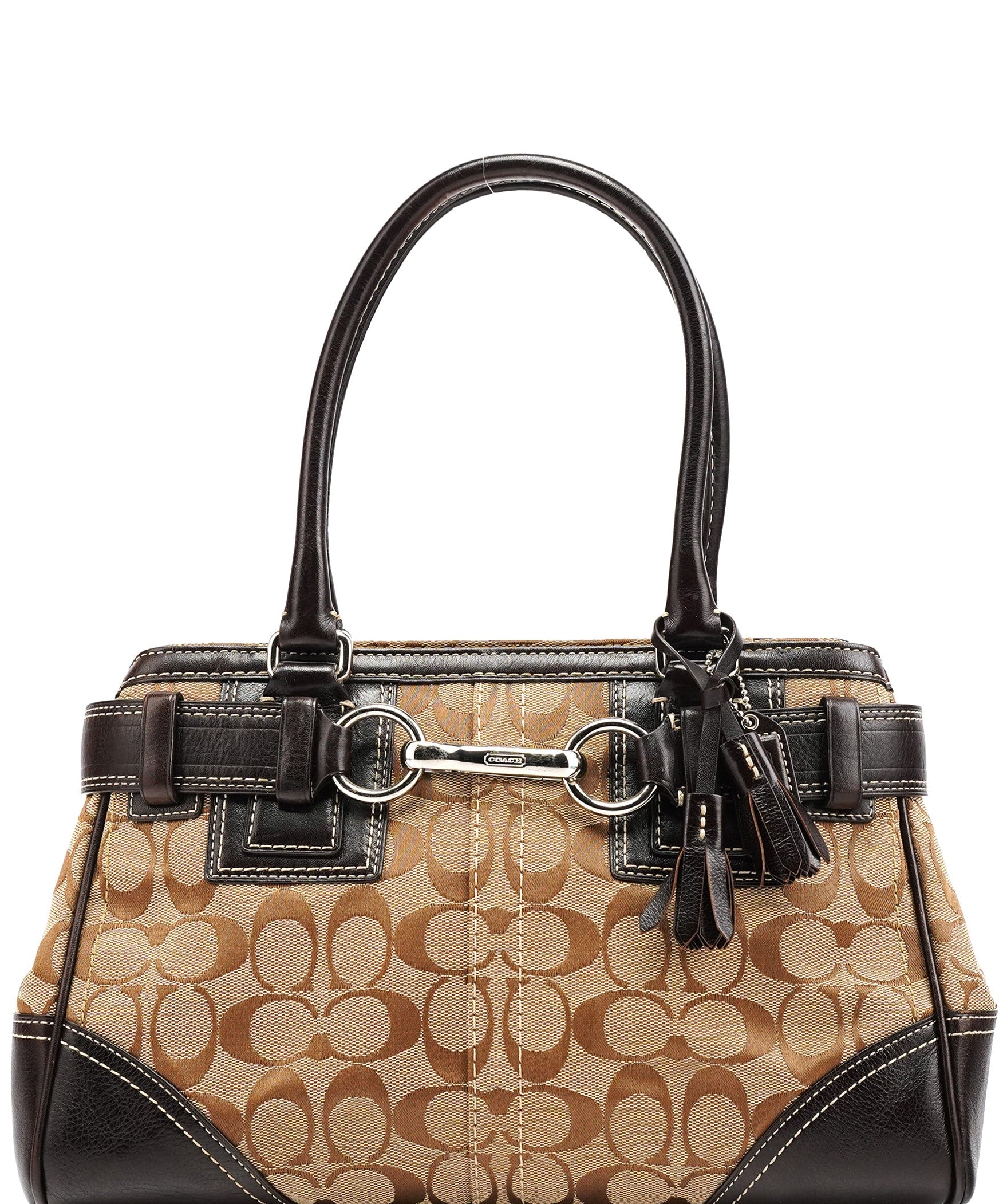 Coach 10245 Beige Brown Signature Hampton Tote Bag
