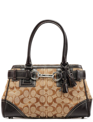Coach 10245 Beige Brown Signature Hampton Tote Bag