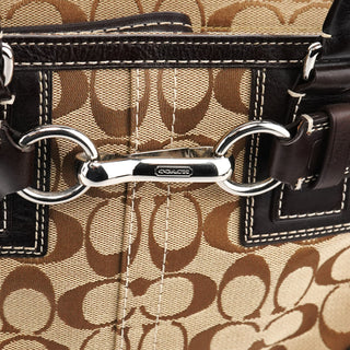 Coach 10245 Beige Brown Signature Hamptons Tote Bag