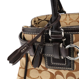 Coach 10245 Beige Brown Signature Hamptons Tote Bag