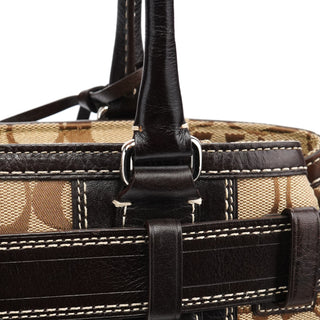 Coach 10245 Beige Brown Signature Hamptons Tote Bag