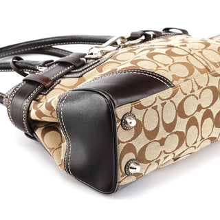 Coach 10245 Beige Brown Signature Hamptons Tote Bag