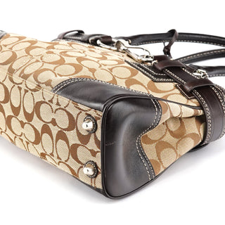 Coach 10245 Beige Brown Signature Hamptons Tote Bag
