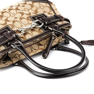Coach 10245 Beige Brown Signature Hamptons Tote Bag