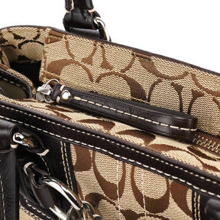 Coach 10245 Beige Brown Signature Hamptons Tote Bag