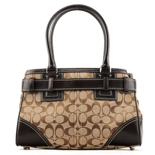 Coach 10245 Beige Brown Signature Hamptons Tote Bag