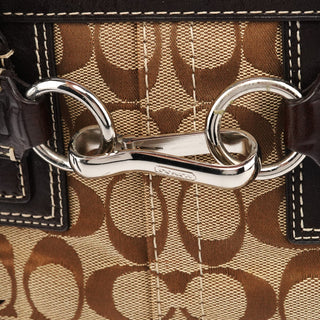 Coach 10245 Beige Brown Signature Hamptons Tote Bag