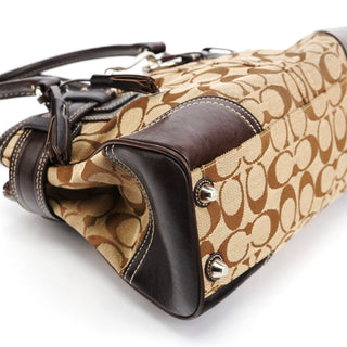 Coach 10245 Beige Brown Signature Hamptons Tote Bag