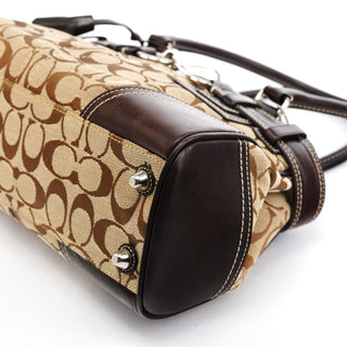 Coach 10245 Beige Brown Signature Hamptons Tote Bag