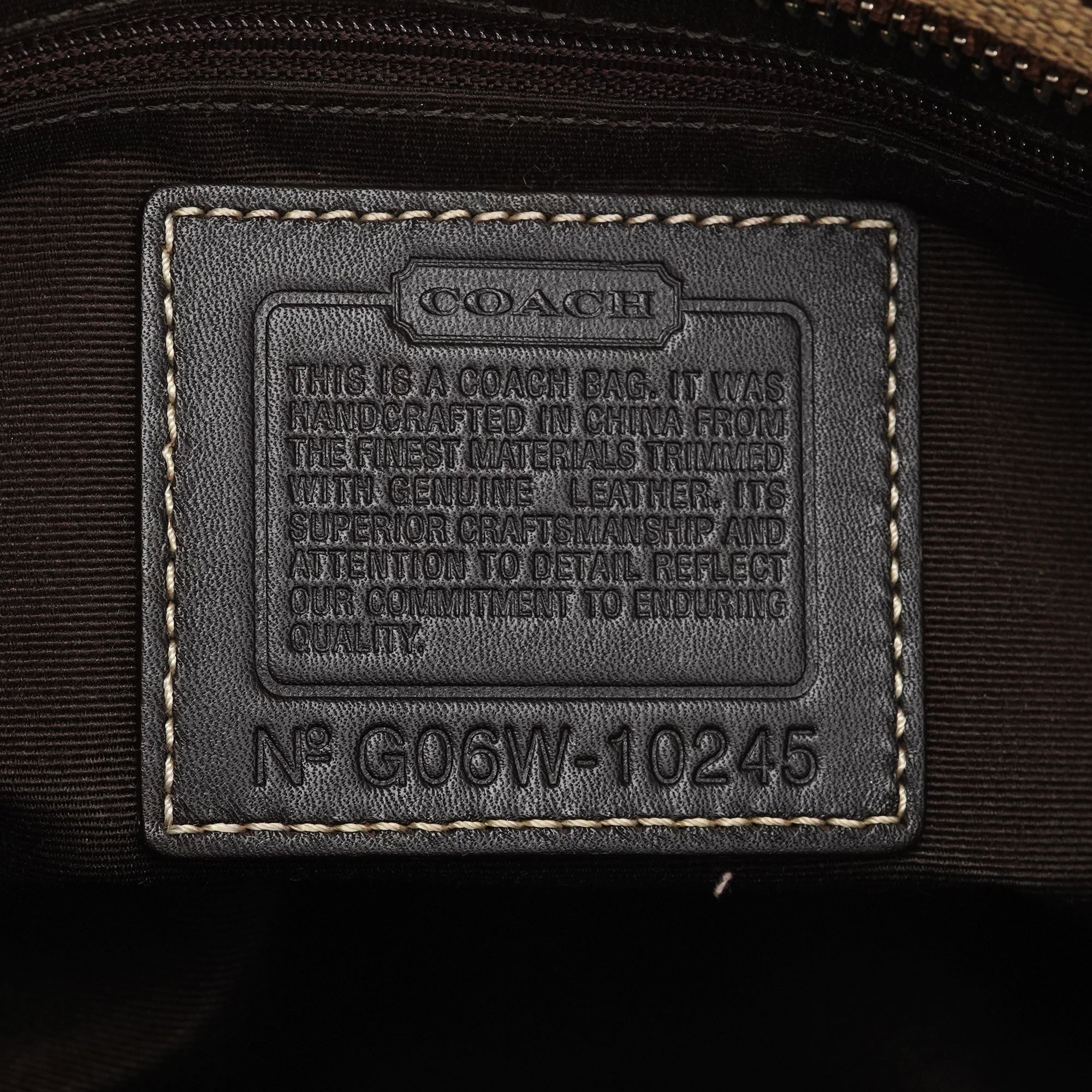 Coach 10245 Beige Brown Signature Hamptons Tote Bag