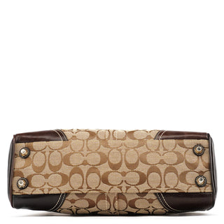 Coach 10245 Beige Brown Signature Hamptons Tote Bag