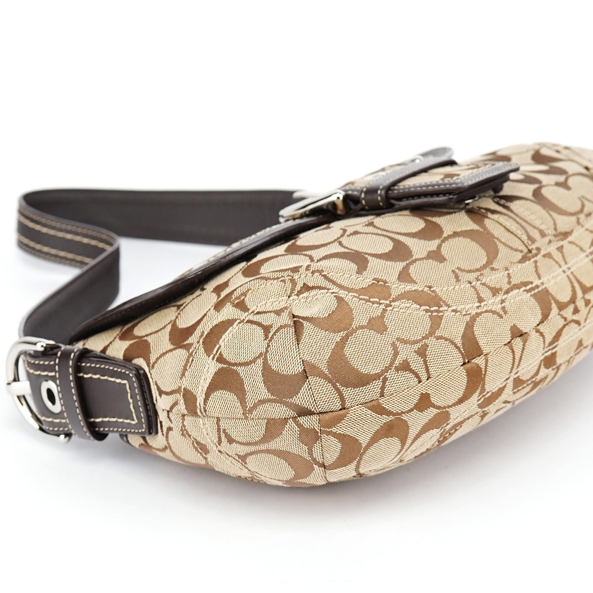 Coach 10297 Sac porté épaule Soho en toile Signature beige et marron