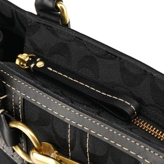 Coach 10507 Black Signature Canvas Hamptons Tote Bag