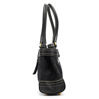 Coach 10507 Black Signature Canvas Hamptons Tote Bag