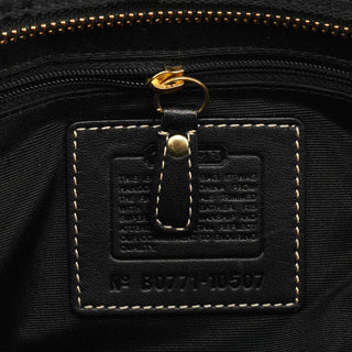 Coach 10507 Black Signature Canvas Hamptons Tote Bag