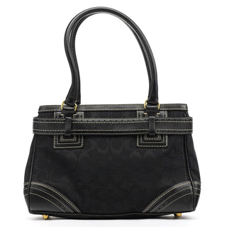 Coach 10507 Black Signature Canvas Hamptons Tote Bag