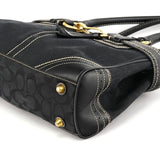 Coach 10507 Black Signature Canvas Hamptons Tote Bag