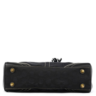 Coach 10507 Black Signature Canvas Hamptons Tote Bag
