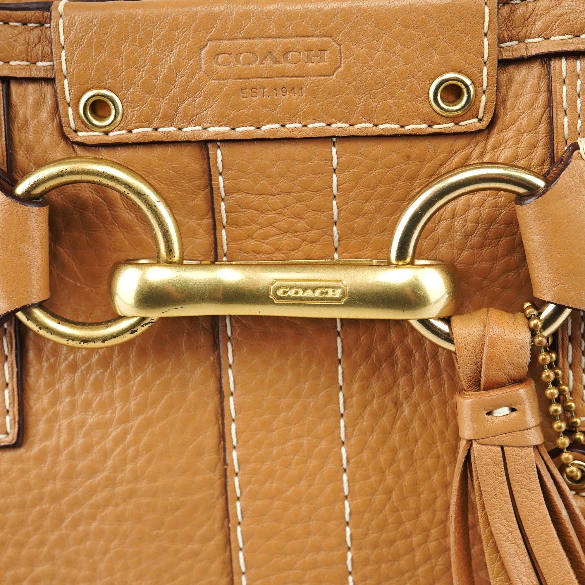 Coach 10528 Beige Leather Hamptons Tote Bag
