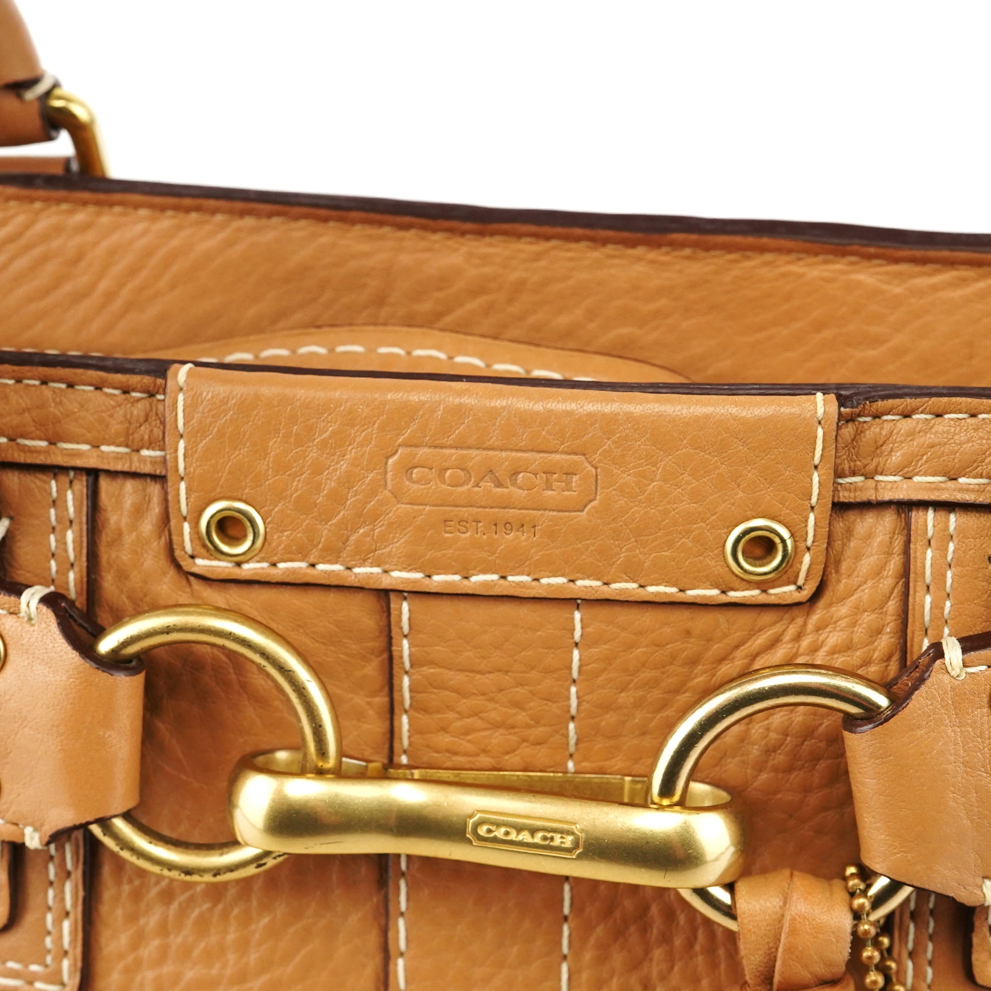 Coach 10528 Beige Leather Hamptons Tote Bag