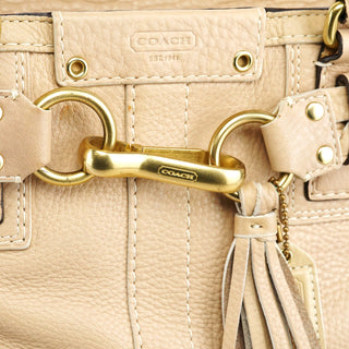 Coach 10528 Beige Pebbled Leather Hamptons Tote Bag