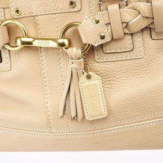 Coach 10528 Beige Pebbled Leather Hamptons Tote Bag