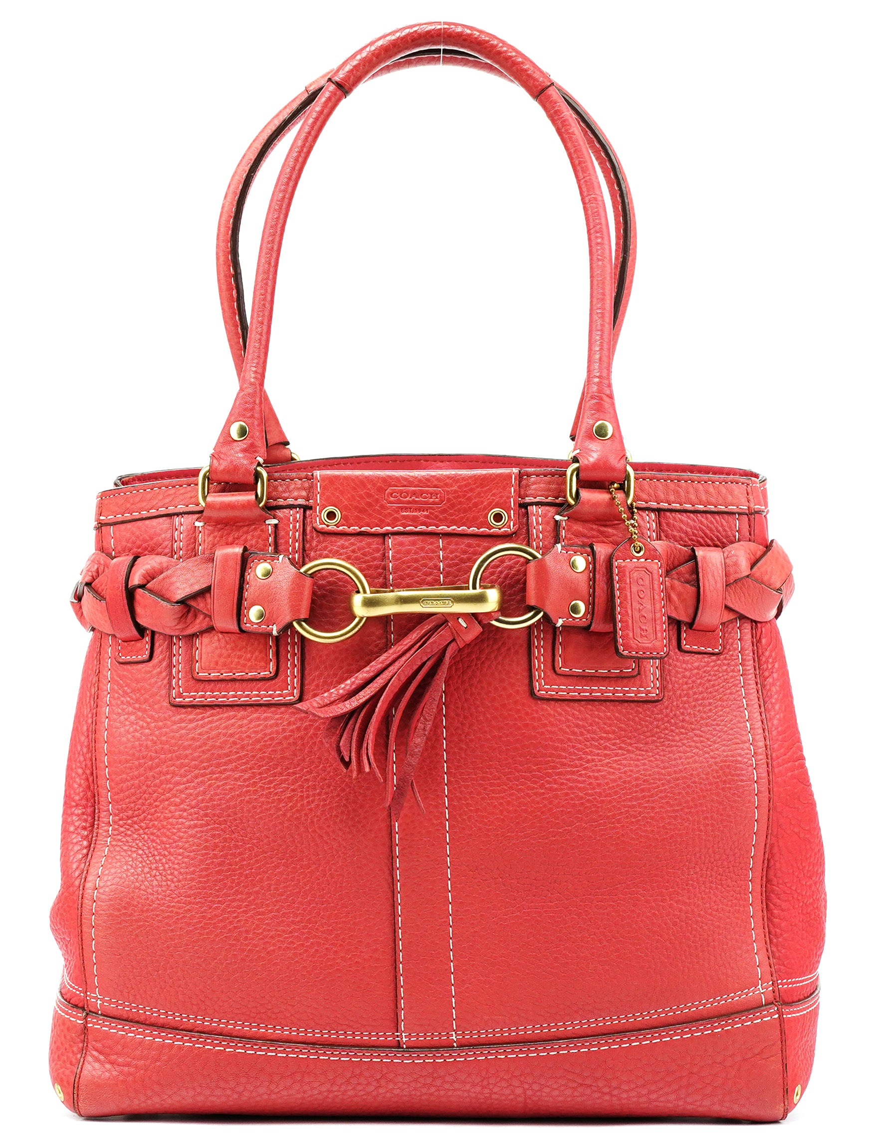 Coach 10530 Pink Pebbled Leather Hamptons Tote Bag