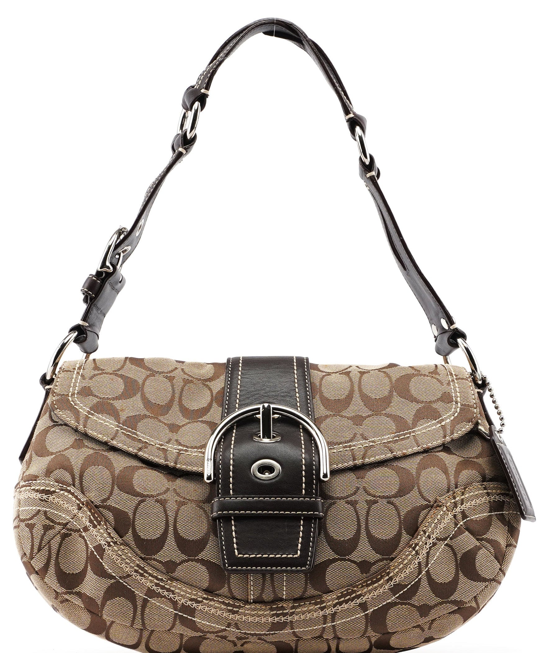 Coach 10603 Beige Brown Signature C Soho Shoulder Bag