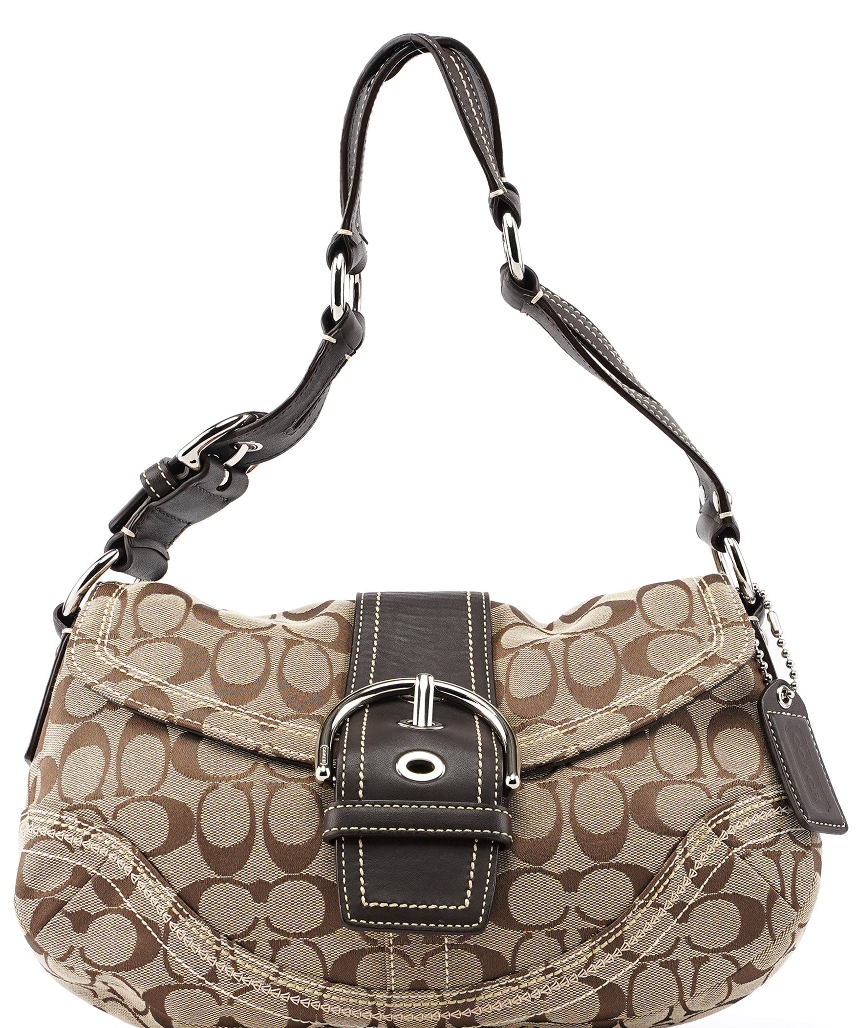 Coach 10603 Beige Brown Signature C Soho Shoulder Bag
