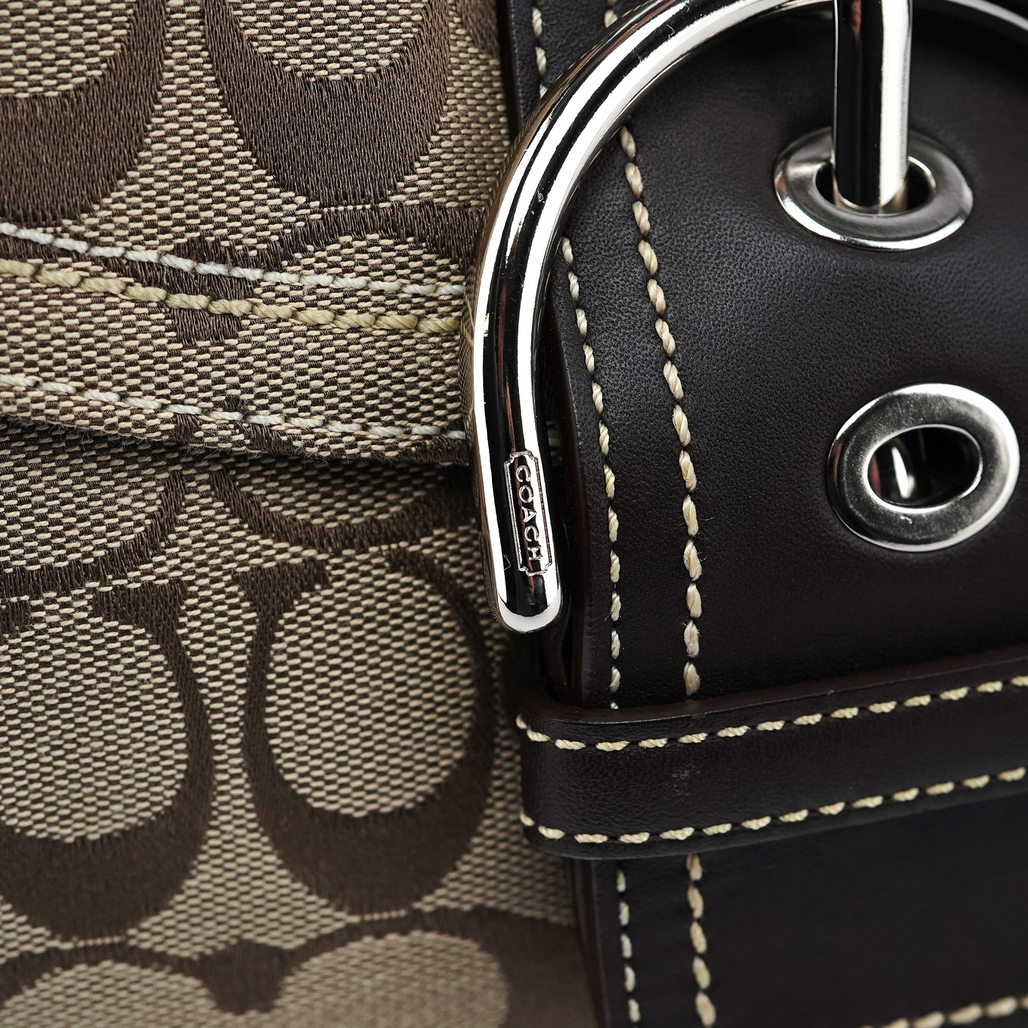 Coach 10603 Beige Brown Signature C Soho Shoulder Bag