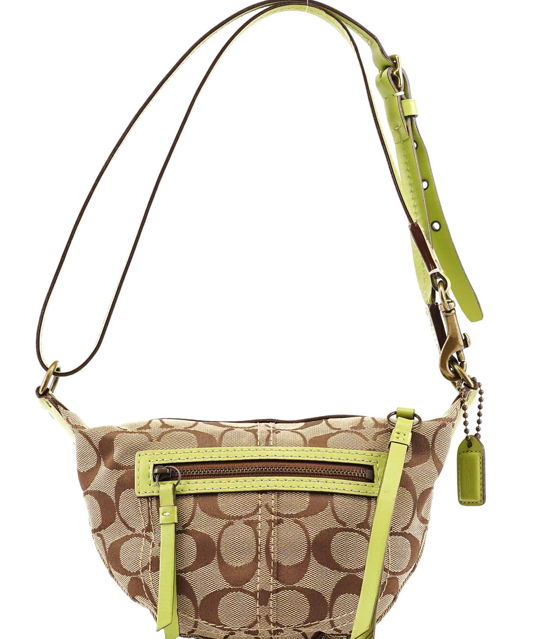 Coach 10840 Beige Green Signature 2-Way Bag