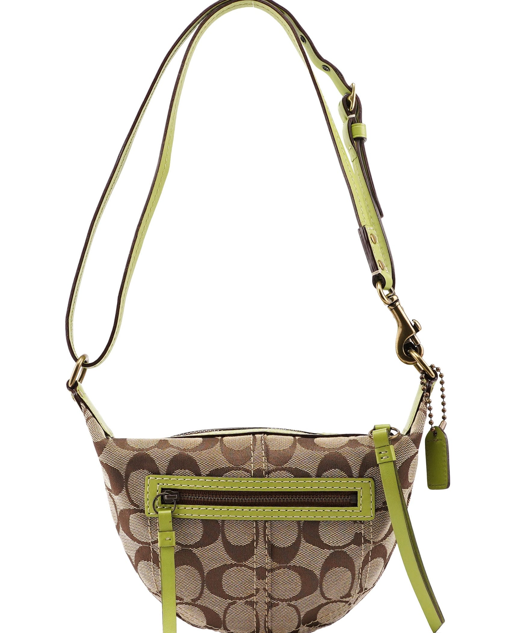 Coach 10840 Beige Green Signature C Mini Swing Bag